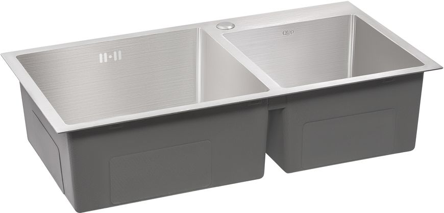 Кухонна мийка подвійна інтегрована QTAP S7843 2,7/1,0 мм Satin - QTS784310
