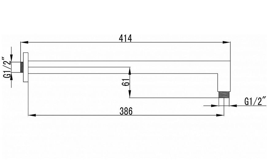 Держатель верхнего душа IMPRESE SQH01-390 хром - SQH01-390