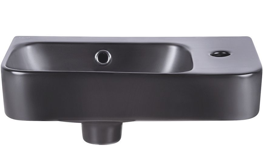 Раковина QTAP Tern 450х260х155 Matt black з донним клапаном QT17115117RMB - QT17115117RMB