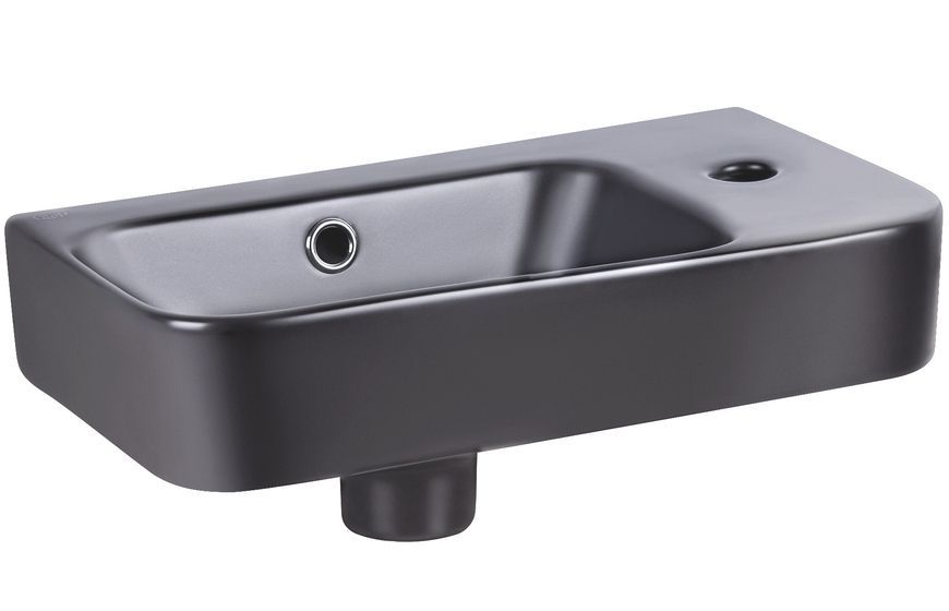 Раковина QTAP Tern 450х260х155 Matt black з донним клапаном QT17115117RMB - QT17115117RMB