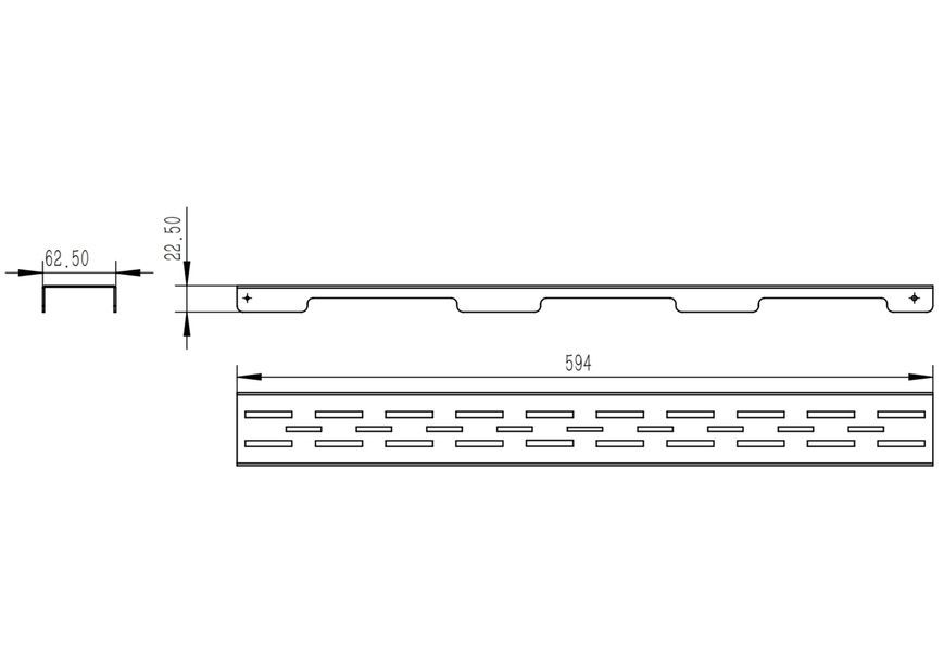 Решетка для линейного трапа Qtap Grate FD600 (BLA) SUS304 600 мм черная QTGRATEBLAFD600 - QTGRATEBLAFD600