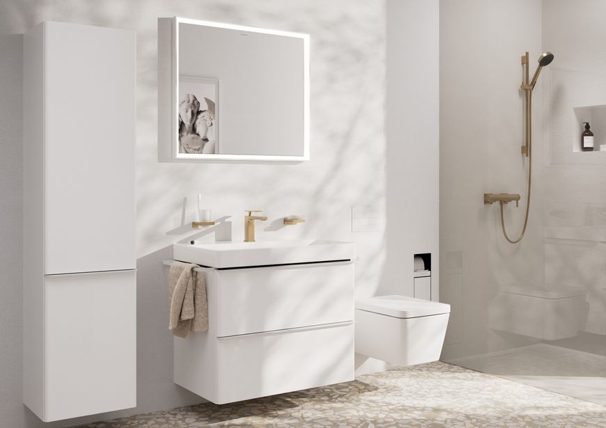 Змішувач для раковини HANSGROHE Tecturis E 110 CoolStart EcoSmart+ Brushed Bronze 73014140 бронза з донним клапаном - 73014140