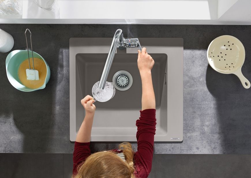 Кухонная мойка HANSGROHE S510-F450 560х510 Concretegrey серый бетон 43312380 - 43312380