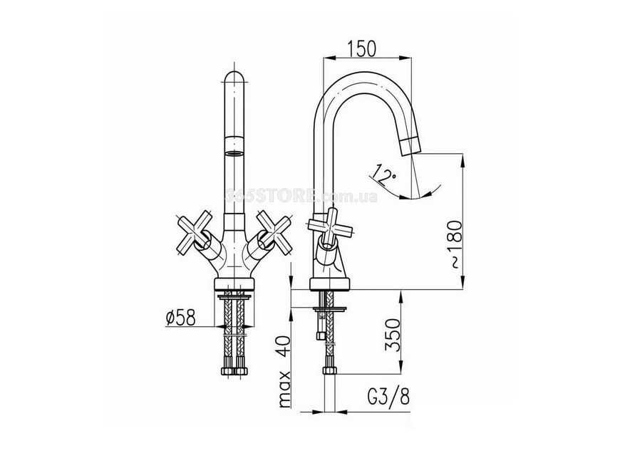 Змішувач для мийки KFA ARMATURA SYMETRIC 342-414-00 - 342-414-00