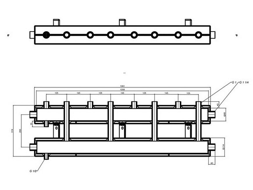 Колекторна балка THERMO ALLIANCE 1" 1/4 75 кВт 4+1 (верх) - SD00044851