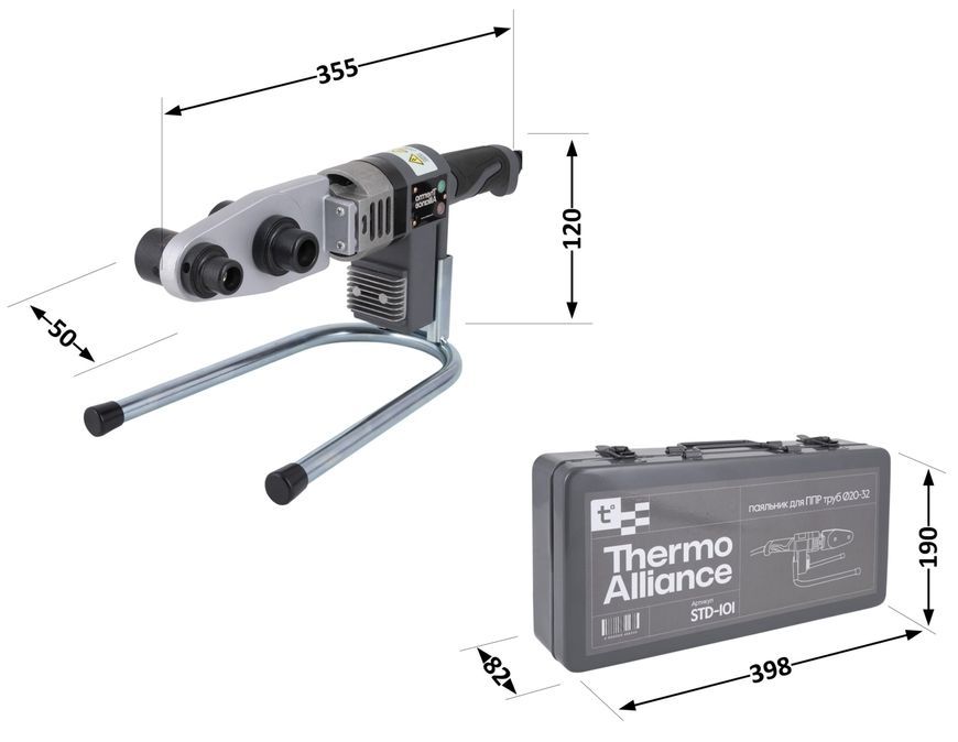 Паяльник автоматичний Thermo Alliance для паяння пластикових труб PPR &Oslash;20-32 600 Вт STD-101