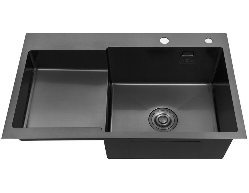 Кухонна мийка Kroner KRP Schwarze 7848RHM PVD 3,0/1,0 мм графіт CV030024 Schwarze-7848RHM - Schwarze-7848RHM