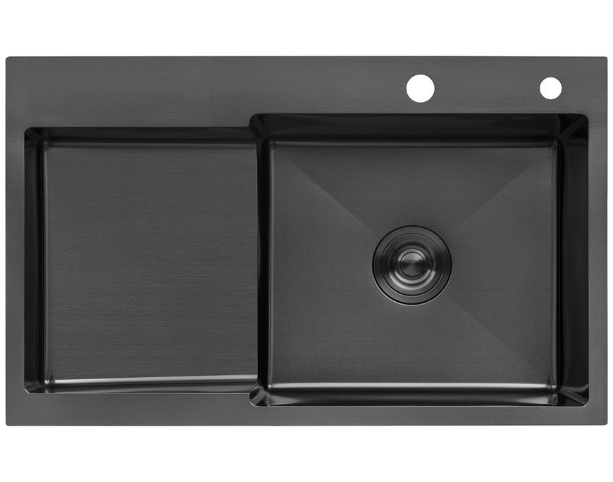 Кухонна мийка Kroner KRP Schwarze 7848RHM PVD 3,0/1,0 мм графіт CV030024 Schwarze-7848RHM - Schwarze-7848RHM