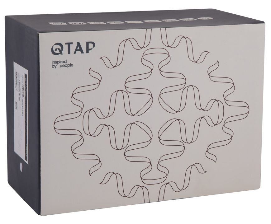 Змішувач для ванни Qtap Gemini з душовим гарнітуром Chrome/White QTGEM259CRW45683 - QTGEM259CRW45683