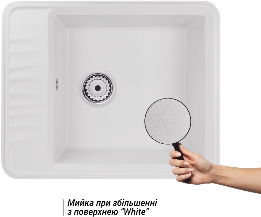 Кухонна мийка QTAP CS 6250 White (QT6250WHI650) - QT6250WHI650