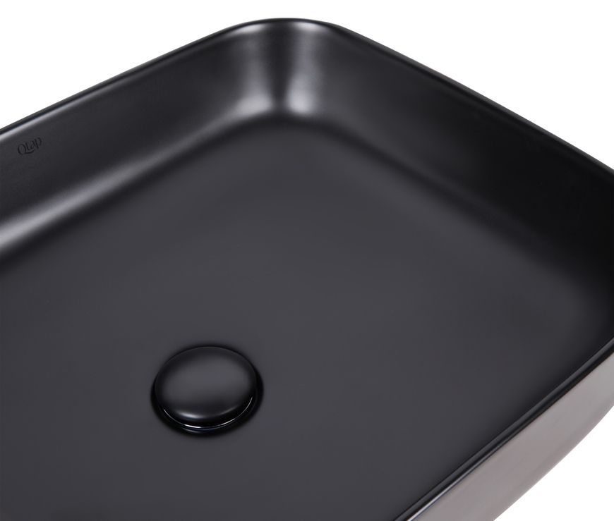 Раковина-чаша QTAP Tern 500x390x140 Matt black з донним клапаном QT172195MBMB - QT172195MBMB