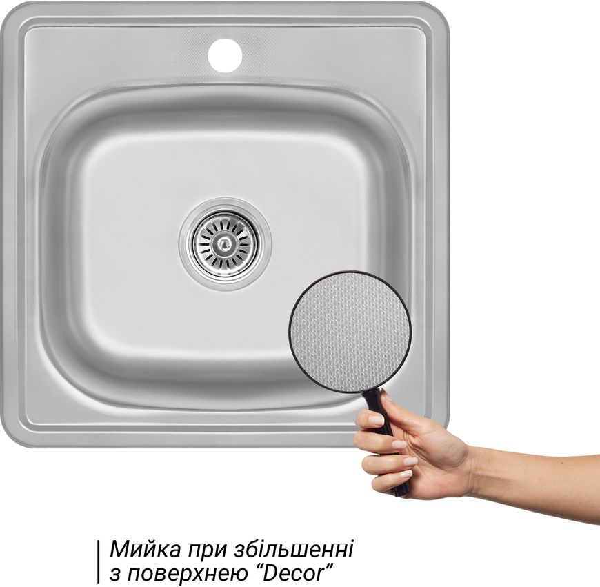 Кухонна мийка LIDZ 4848 Decor 0,6 мм (160) - LIDZ4848DEC06