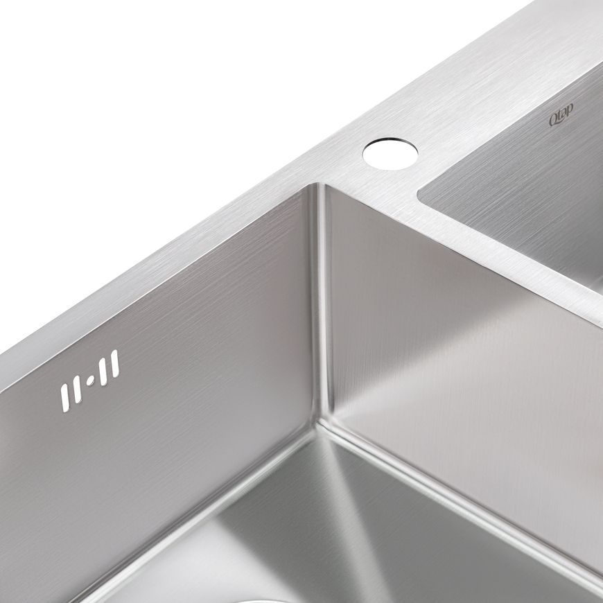 Кухонна мийка подвійна інтегрована QTAP S7843 2,7/1,0 мм Satin - QTS784310
