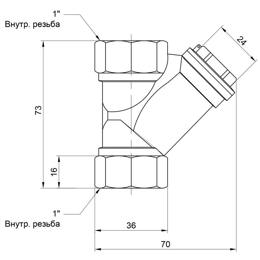 Фильтр грубой очистки воды (косой) SD PLUS 1" - SD124W25