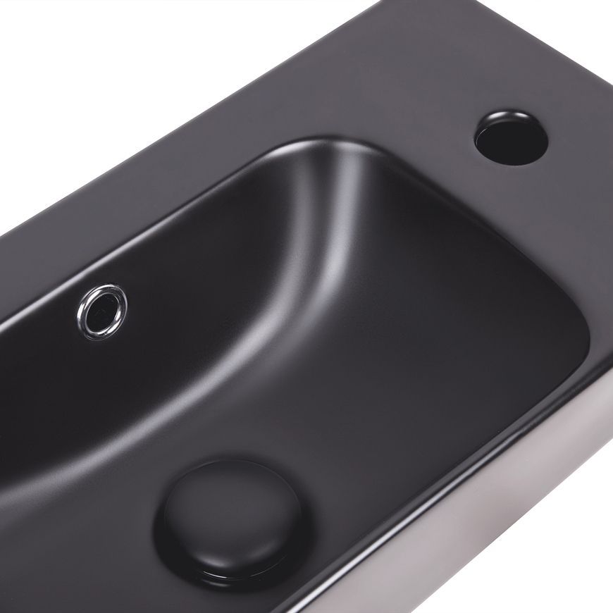 Раковина QTAP Tern 450х260х155 Matt black з донним клапаном QT17115117RMB - QT17115117RMB