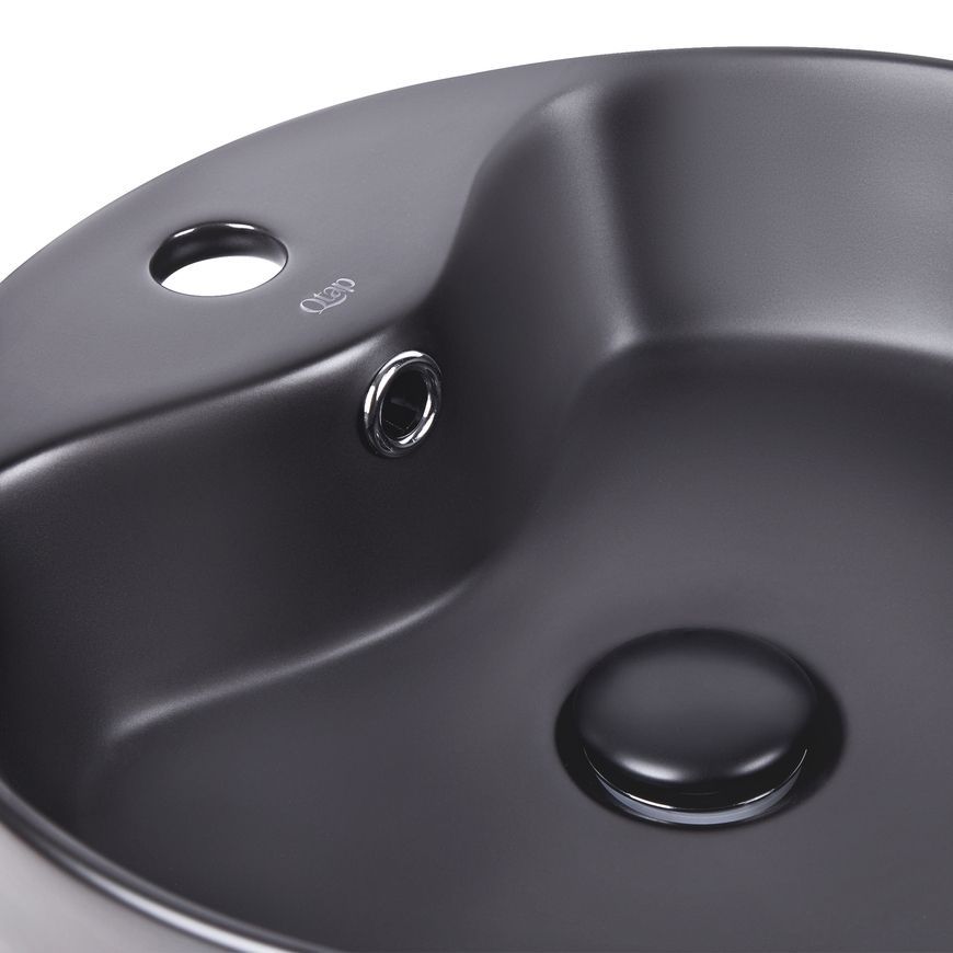 Раковина-чаша QTAP Scorpio 400x400x140 Matt black с донным клапаном QT14113018BMBMB - QT14113018BMBMB