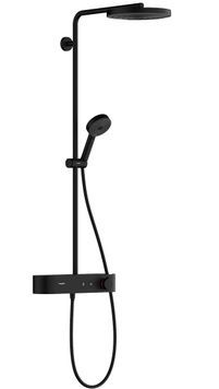 Душевая система HANSGROHE Pulsify S Showerpipe 260 1jet EcoSmart с термостатом Matt Black 24221670 черная матовая - 24221670