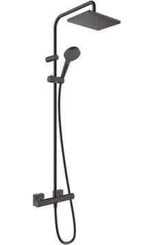 Душевая система HANSGROHE Vernis Shape Showerpipe 230 1jet EcoSmart с термостатом черная матовая 26097670 - 26097670