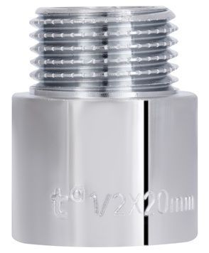 Подовжувач латунний хромований Thermo Alliance Forte 1/2" ВРх1/2" ЗР, 20 мм TAF1301520