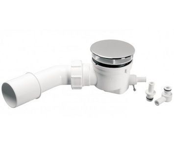Сифон для душового піддону McALPINE HC252588B-ST 50-63 мм хром з дренажем чистка зверху - HC252588B-ST