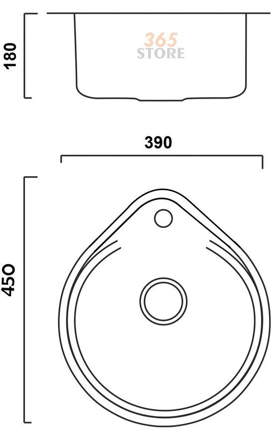 Кухонная мойка IMPERIAL 4539 Satin 0,8 мм (IMP4539SAT) - IMP4539SAT
