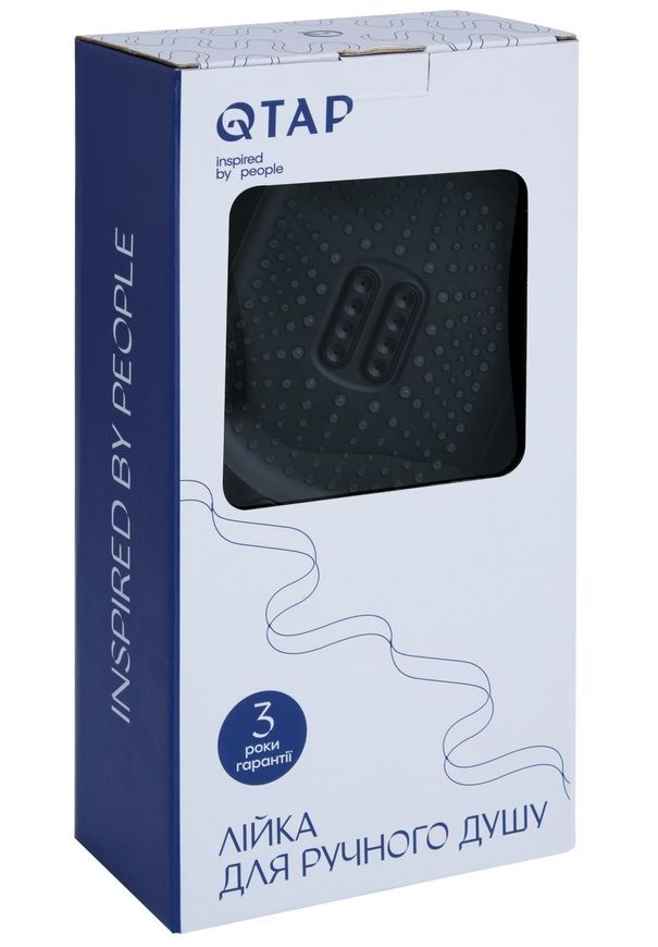 Лійка для ручного душу Qtap Rucni овальна 140х110 мм Black Matt QTRUC125BLM45961 - QTRUC125BLM45961