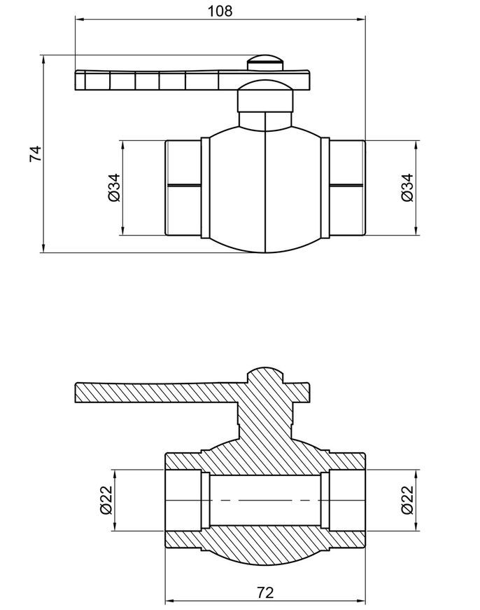 Кран кульовий PPR ALFA PLAST 25х25 APBVSB25XXX - APBVSB25XXX