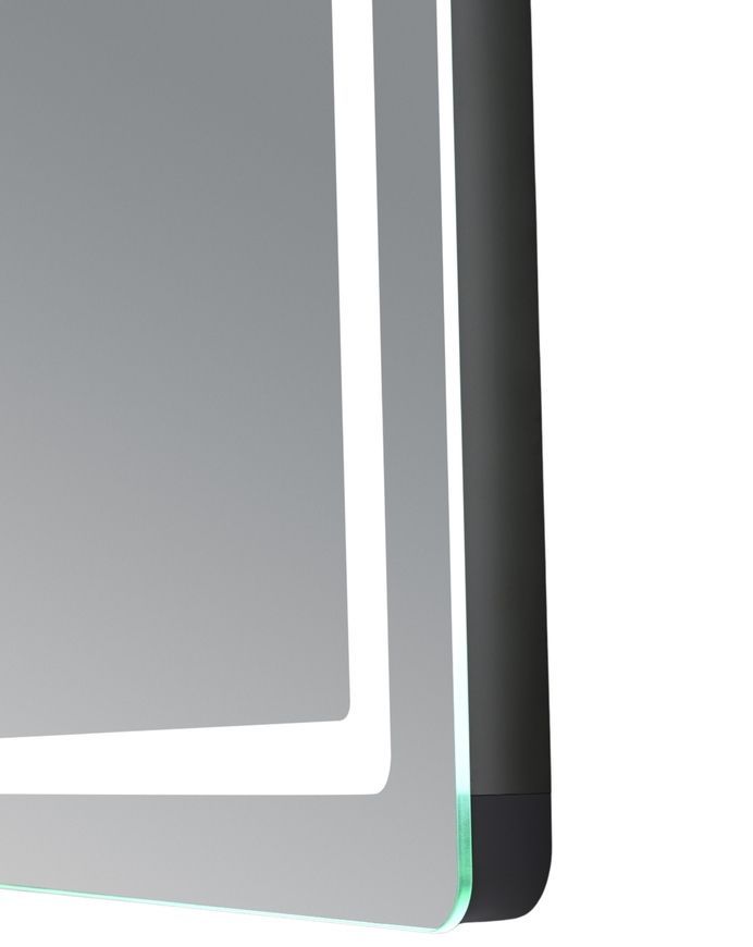 Зеркало настенное прямоугольное Qtap Mideya MI2 1000х800 с часами, LED-подсветкой Touch, антизапотеванием, диммером QTMID100080049266