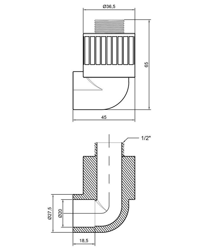 Кутик PPR THERMO ALLIANCE 20х1/2" ЗР - DSE4015