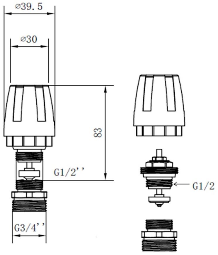 Кран термостатичний Thermo Alliance Forte 1/2"х3/4" ЗР для колектора латунь SFE009 - SFE009