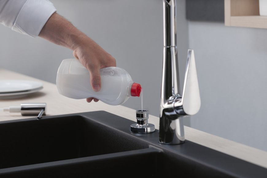 Кухонна мийка HANSGROHE S510-F770 770х510 на дві чаші 370/370 Graphiteblack чорний графіт 43316170 - 43316170