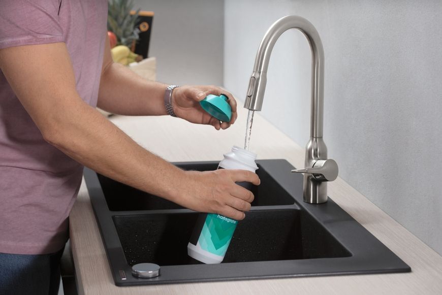 Кухонна мийка HANSGROHE S510-F770 770х510 на дві чаші 370/370 Graphiteblack чорний графіт 43316170 - 43316170