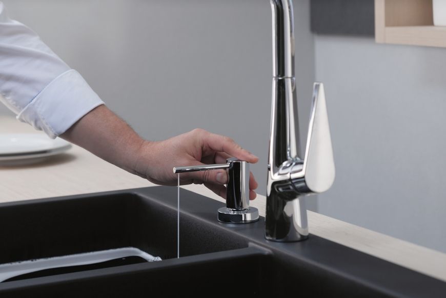 Кухонна мийка HANSGROHE S510-F770 770х510 на дві чаші 370/370 Graphiteblack чорний графіт 43316170 - 43316170