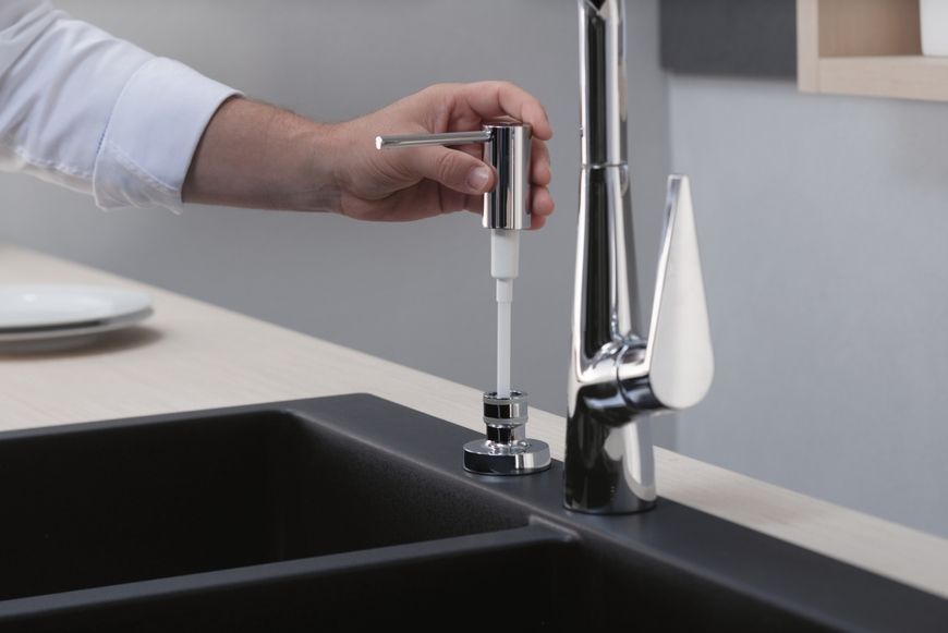 Кухонна мийка HANSGROHE S510-F770 770х510 на дві чаші 370/370 Graphiteblack чорний графіт 43316170 - 43316170