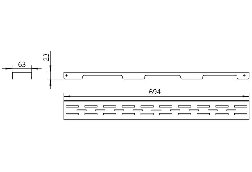 Решетка для линейного трапа Qtap Grate FD700 (BLA) SUS304 700 мм черная QTGRATEBLAFD700 - QTGRATEBLAFD700