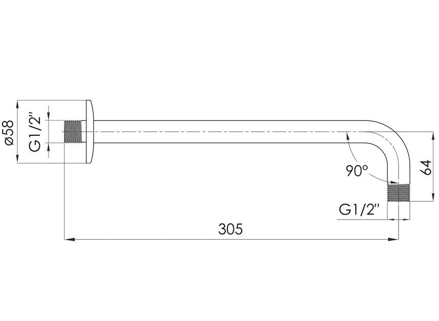 Тримач верхнього душу IMPRESE SH01-305 хром - SH01-305