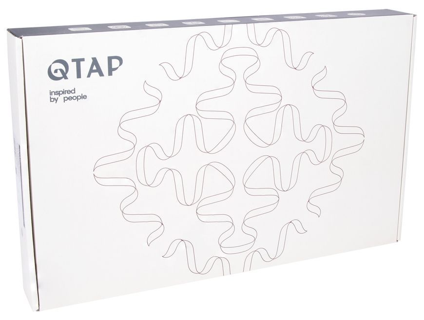 Змішувач для кухні Qtap Vlasta New з підключенням для питної води та гнучким виливом Gunmetal Black PVD QTVLA364GMB45649 - QTVLA364GMB45649