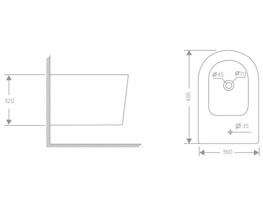 Биде подвесное Qtap Swan 485х360х320 мм QT16555379W - QT16555379W