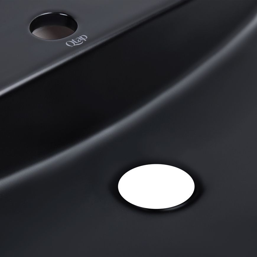 Раковина-чаша Qtap Scorpio 505х385х120 накладна овальна Matt black QT146533MB - QT146533MB