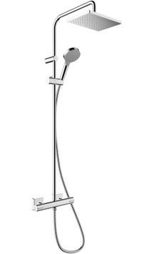 Душевая система HANSGROHE Vernis Shape Showerpipe 230 1jet EcoSmart с термостатом 26097000 хром - 26097000