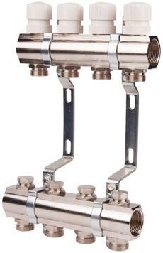 Коллектор SD Plus 1" 12 выходов 3/4" SD236W12 латунь - SD236W12