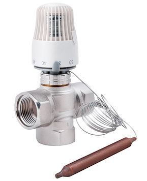 Кран трехходовой смесительный с термоголовкой Thermo Alliance Standart 1" ВР M30x1,5; 30-70&deg;С SF362W25 - SF362W25