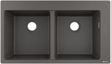 Кухонна мийка HANSGROHE S510-F770 770х510 на дві чаші 370/370 Stonegrey сірий камінь 43316290 - 43316290