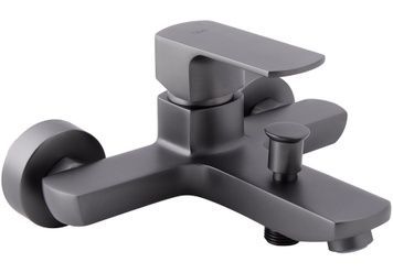 Змішувач для ванни QTAP Lipno QTNH3023101DG графіт з коротким виливом - -QTNH3023101DG
