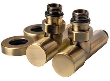 Кран для полотенцесушителя угловой NAVIN состаренная бронза 1/2"х1/2" удлиненный 2 шт 21-530430-5101 - 21-530430-5101