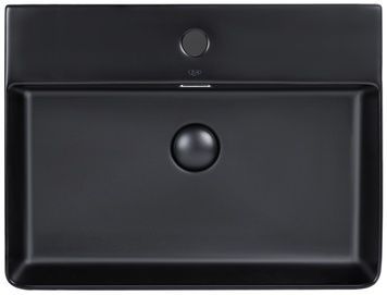 Раковина QTAP Nando LT 595х440х130 Matt black з донним клапаном QT12112173MBMB - QT12112173MBMB