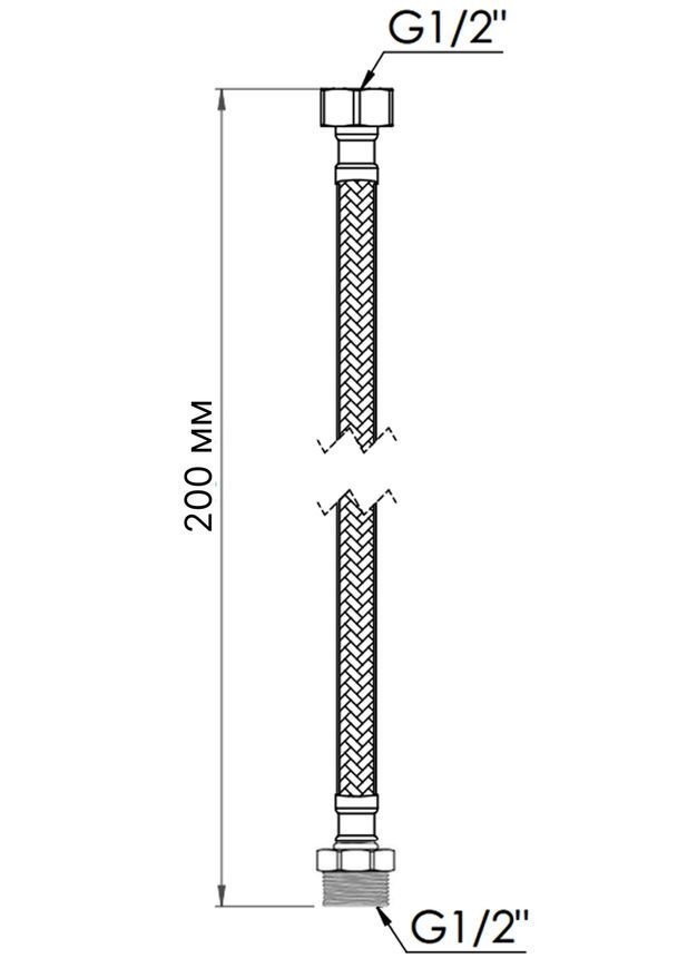 Шланг для подключения воды Thermo Alliance Standart 20 см Nylon 1/2"x1/2" ВН TAS388W20