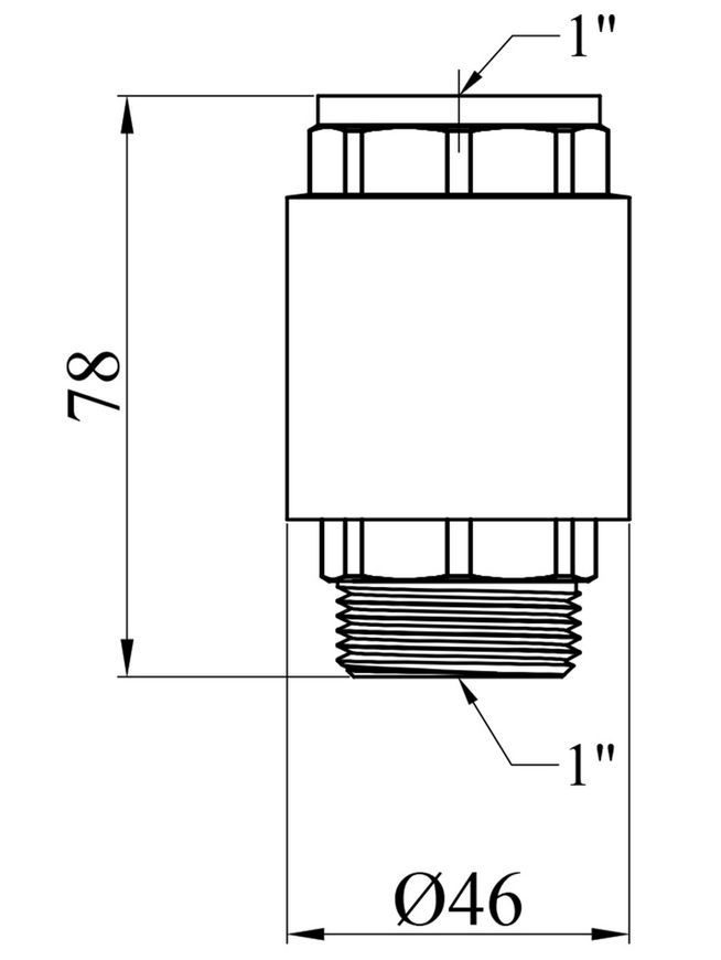 Зворотний клапан Karro 1" ВЗ KR-6220 (KR-037011) з латунним штоком CV014683 - KR-037011