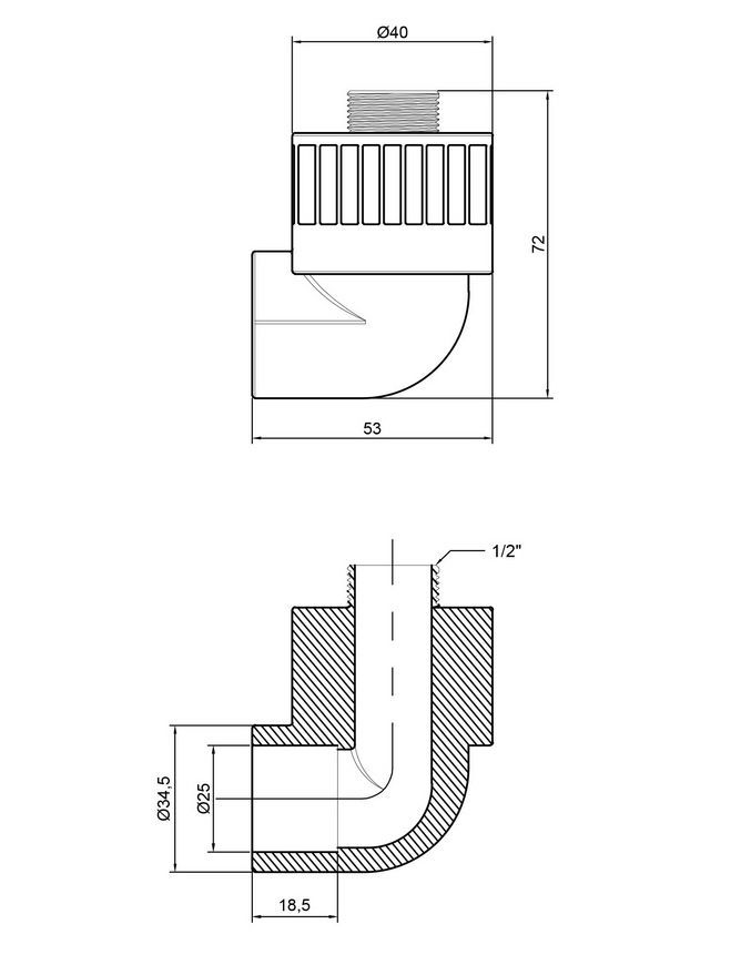 Кутик PPR THERMO ALLIANCE 25х1/2" ЗР - DSE402
