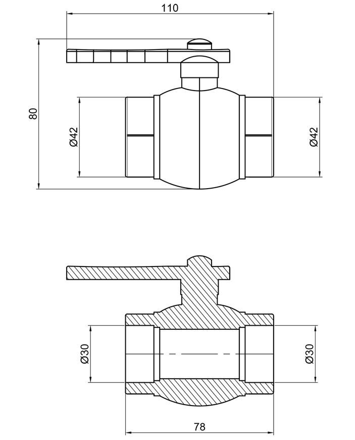 Кран шаровой PPR ALFA PLAST 32х32 APBVSB32XXX - APBVSB32XXX